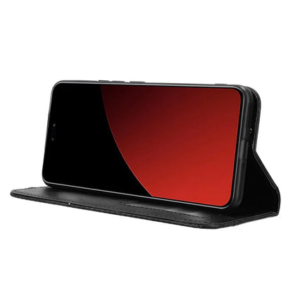 For Xiaomi Civi 4 Pro 5G / 14 Civi 5G PU Leather Phone Case Magnetic Stand Cover Retro Texture