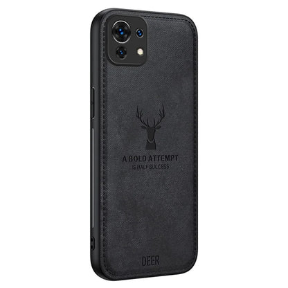 For Xiaomi Mi 11 Case Deer Pattern Leather Coated PC+TPU Phone Cover Cloth Texture