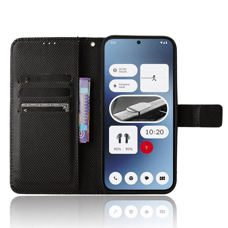 For Nothing Phone (2a) Wallet Case Diamond Texture PU Leather Protective Phone Cover