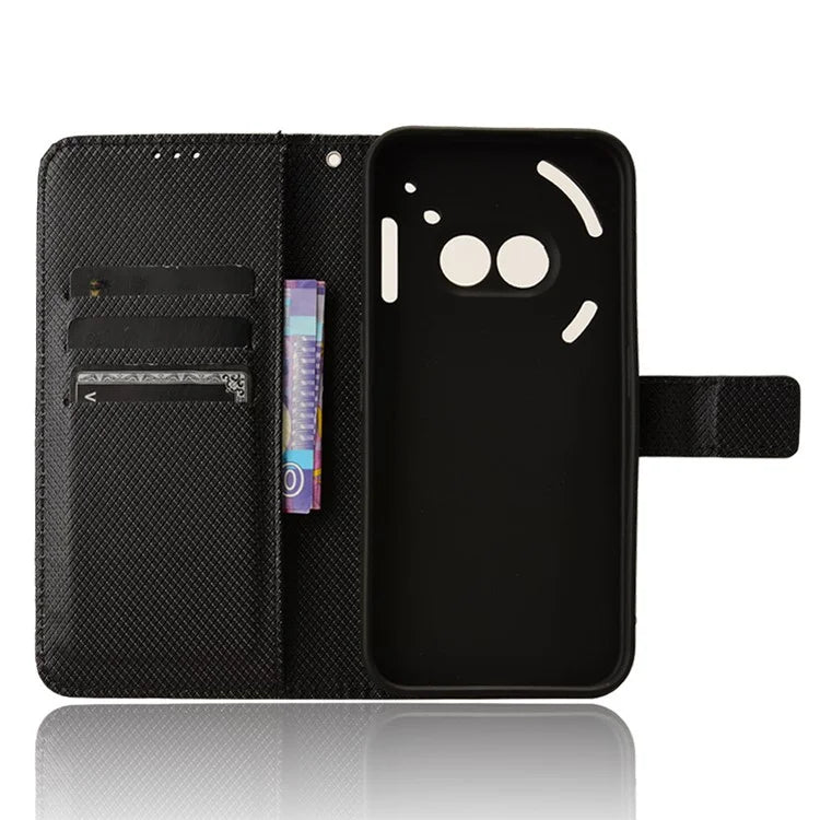 For Nothing Phone (2a) Wallet Case Diamond Texture PU Leather Protective Phone Cover