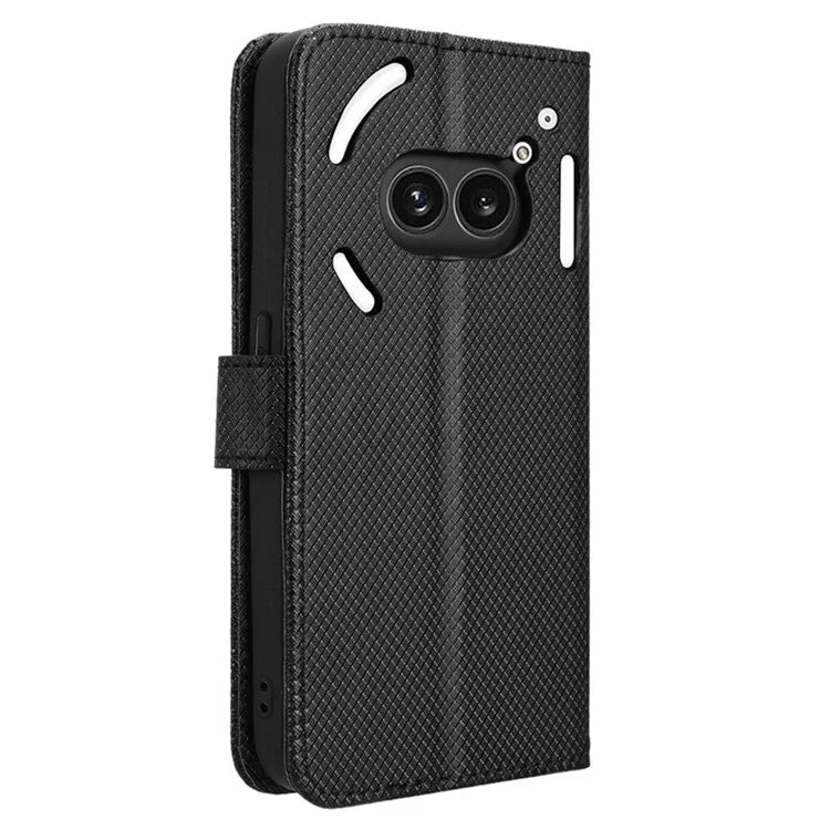 For Nothing Phone (2a) Wallet Case Diamond Texture PU Leather Protective Phone Cover