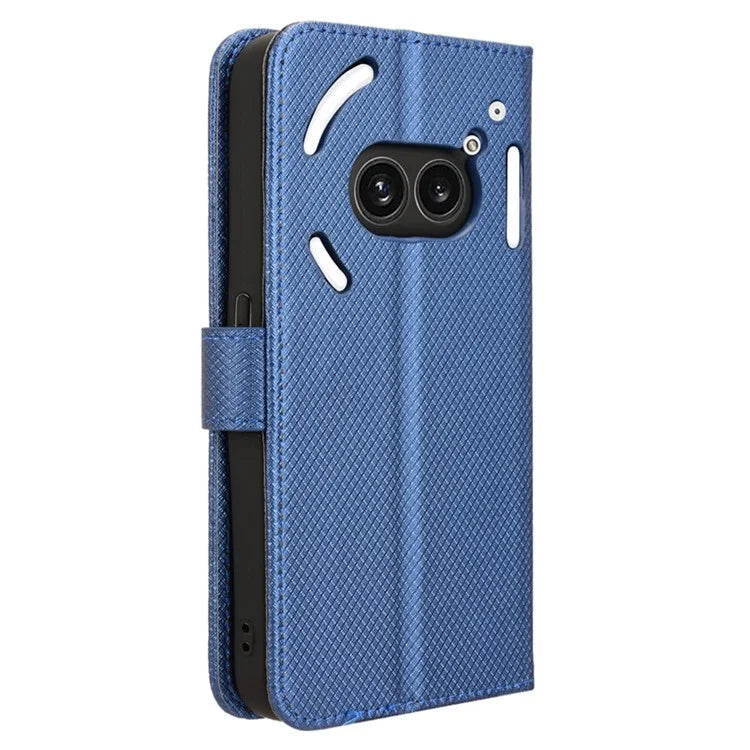 For Nothing Phone (2a) Wallet Case Diamond Texture PU Leather Protective Phone Cover
