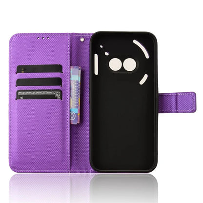 For Nothing Phone (2a) Wallet Case Diamond Texture PU Leather Protective Phone Cover