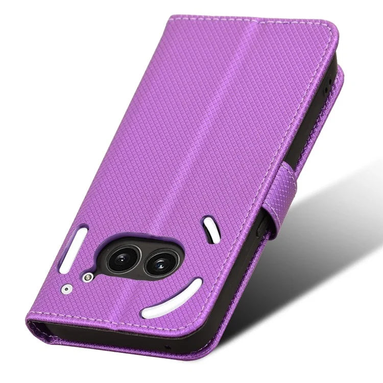 For Nothing Phone (2a) Wallet Case Diamond Texture PU Leather Protective Phone Cover