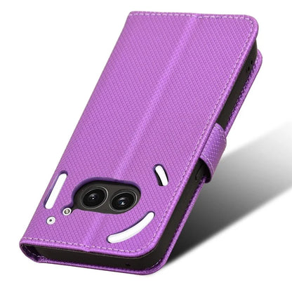 For Nothing Phone (2a) Wallet Case Diamond Texture PU Leather Protective Phone Cover