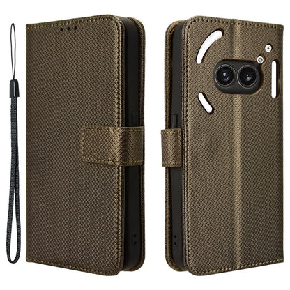 For Nothing Phone (2a) Wallet Case Diamond Texture PU Leather Protective Phone Cover