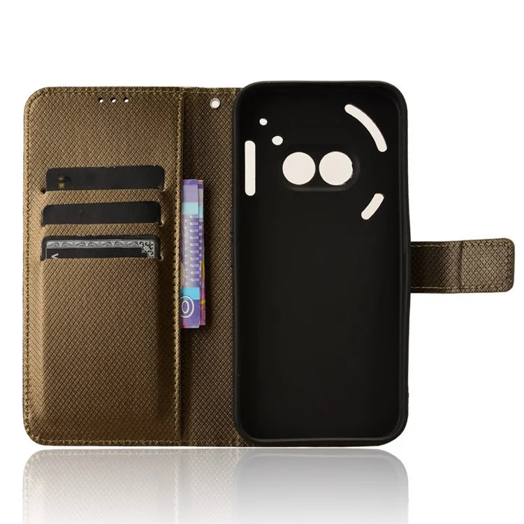 For Nothing Phone (2a) Wallet Case Diamond Texture PU Leather Protective Phone Cover