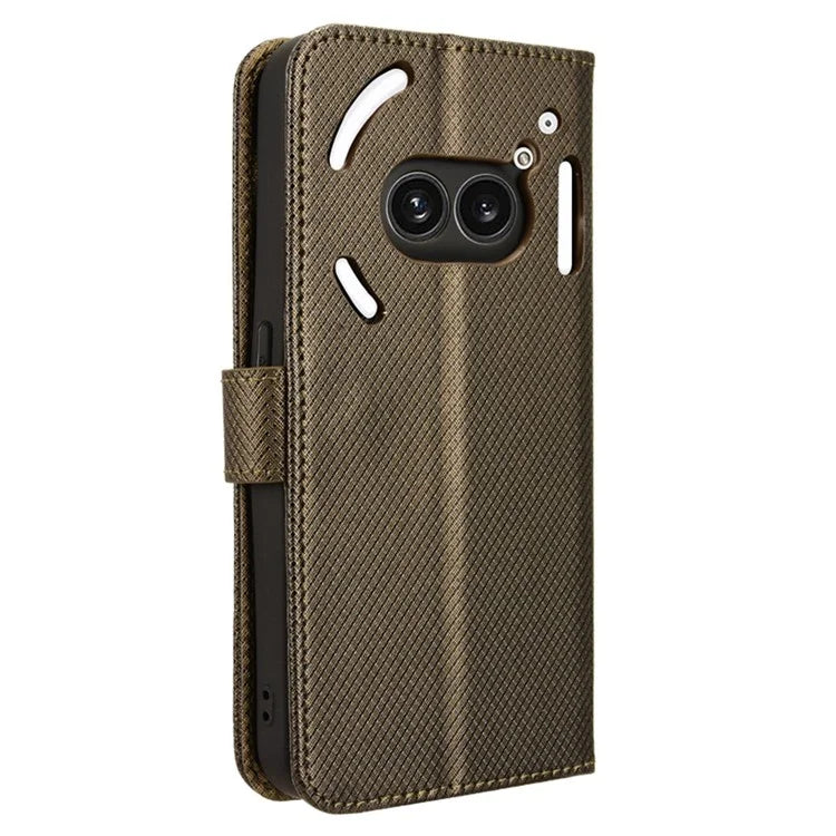 For Nothing Phone (2a) Wallet Case Diamond Texture PU Leather Protective Phone Cover