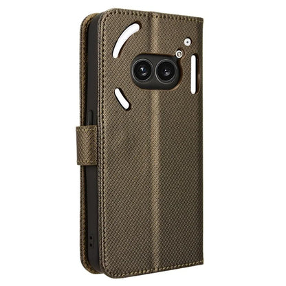 For Nothing Phone (2a) Wallet Case Diamond Texture PU Leather Protective Phone Cover