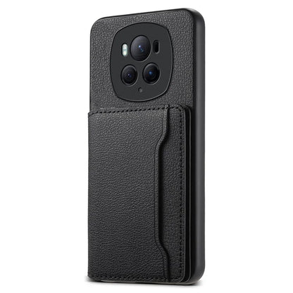 For Honor Magic6 Pro 5G Case Kickstand Drop-proof Leather Coated PC+TPU Back Phone Cover