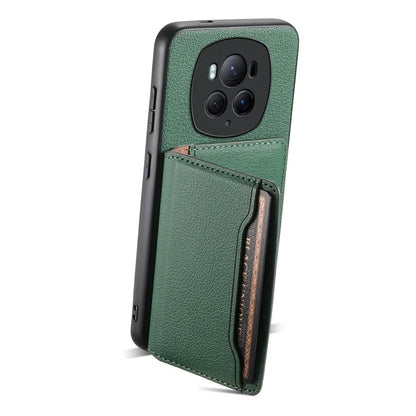 For Honor Magic6 Pro 5G Case Kickstand Drop-proof Leather Coated PC+TPU Back Phone Cover