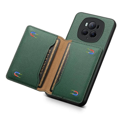For Honor Magic6 Pro 5G Case Kickstand Drop-proof Leather Coated PC+TPU Back Phone Cover