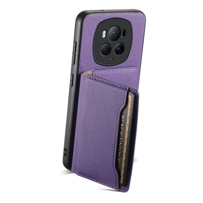 For Honor Magic6 Pro 5G Case Kickstand Drop-proof Leather Coated PC+TPU Back Phone Cover