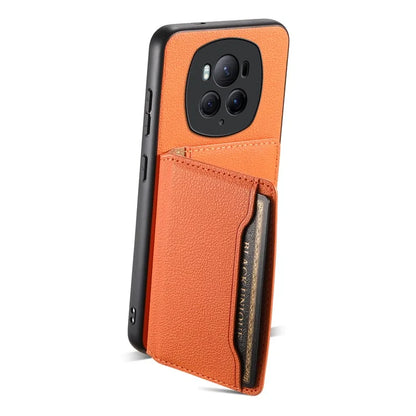 For Honor Magic6 Pro 5G Case Kickstand Drop-proof Leather Coated PC+TPU Back Phone Cover