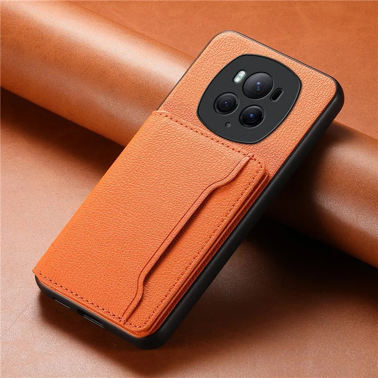 For Honor Magic6 Pro 5G Case Kickstand Drop-proof Leather Coated PC+TPU Back Phone Cover