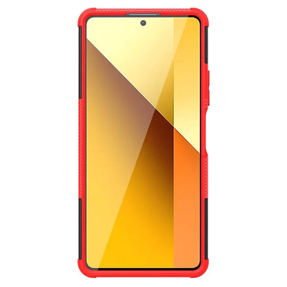 For Xiaomi Redmi Note 13 5G Tyre Pattern Case Kickstand PC+TPU Non-slip Phone Cover