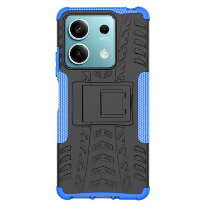 For Xiaomi Redmi Note 13 5G Tyre Pattern Case Kickstand PC+TPU Non-slip Phone Cover
