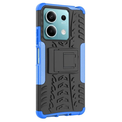 For Xiaomi Redmi Note 13 5G Tyre Pattern Case Kickstand PC+TPU Non-slip Phone Cover
