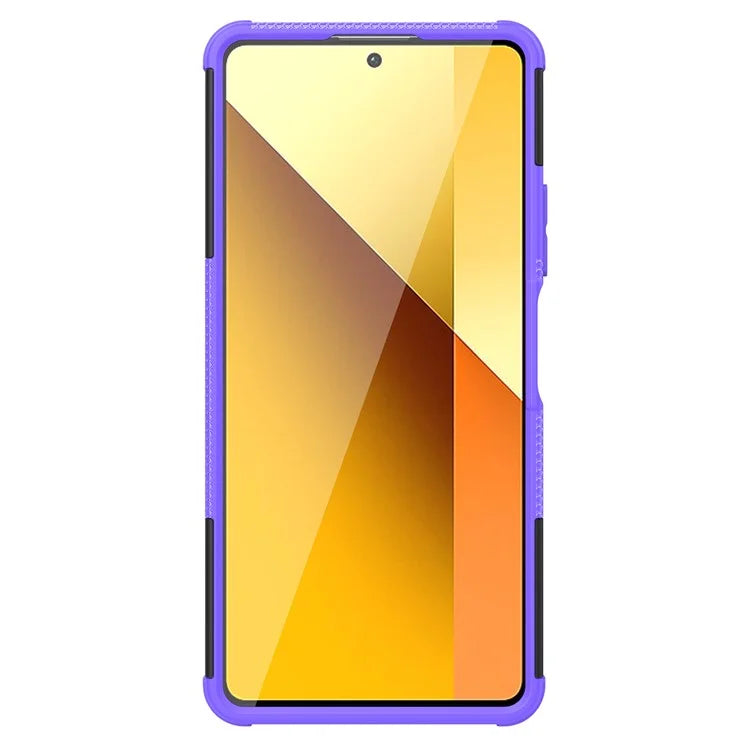For Xiaomi Redmi Note 13 5G Tyre Pattern Case Kickstand PC+TPU Non-slip Phone Cover