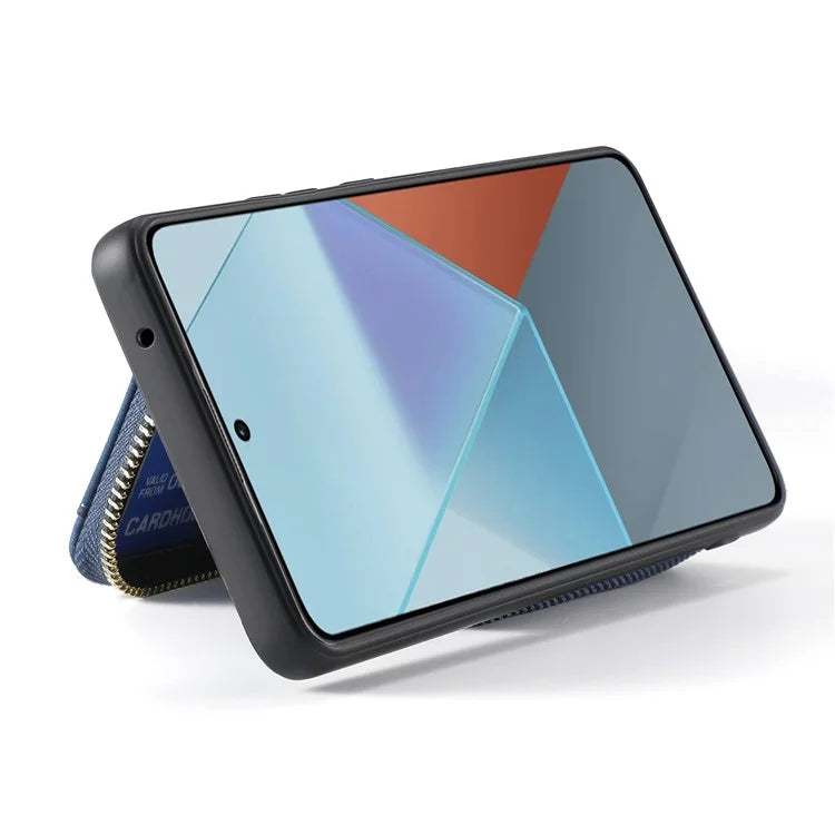 D3 For Xiaomi Redmi Note 13 Pro+ 5G Case PU+TPU+PC Zipper Wallet Cover with Strap