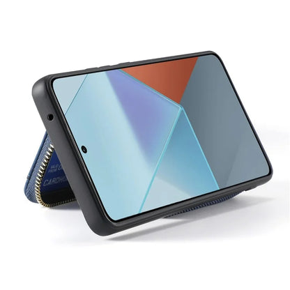 D3 For Xiaomi Redmi Note 13 Pro+ 5G Case PU+TPU+PC Zipper Wallet Cover with Strap