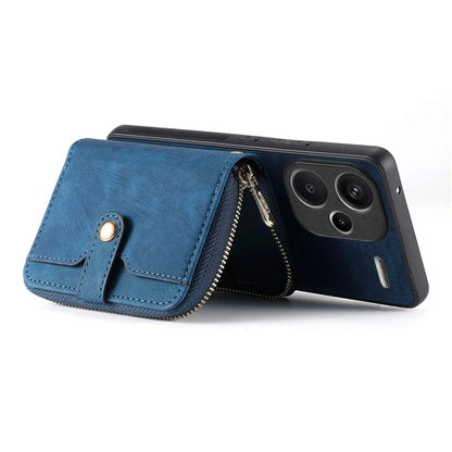 D3 For Xiaomi Redmi Note 13 Pro+ 5G Case PU+TPU+PC Zipper Wallet Cover with Strap