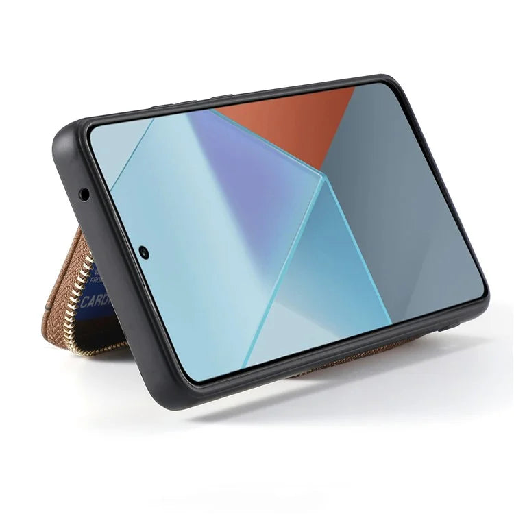 D3 For Xiaomi Redmi Note 13 Pro+ 5G Case PU+TPU+PC Zipper Wallet Cover with Strap