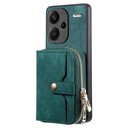 D3 For Xiaomi Redmi Note 13 Pro+ 5G Case PU+TPU+PC Zipper Wallet Cover with Strap