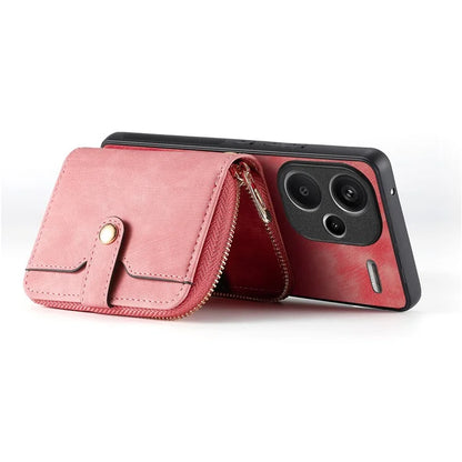 D3 For Xiaomi Redmi Note 13 Pro+ 5G Case PU+TPU+PC Zipper Wallet Cover with Strap