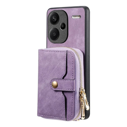 D3 For Xiaomi Redmi Note 13 Pro+ 5G Case PU+TPU+PC Zipper Wallet Cover with Strap