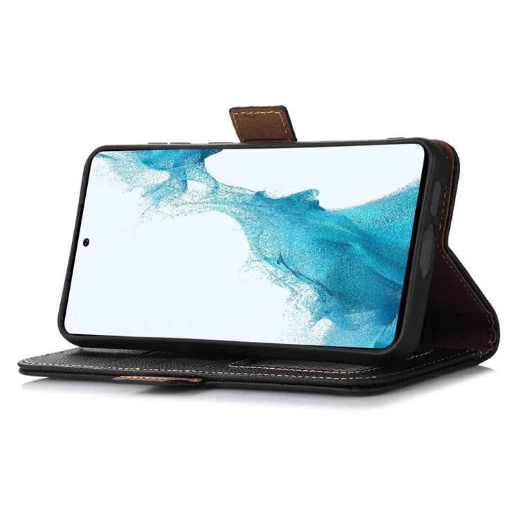 TJ For Google Pixel 9 / Pixel 9 Pro Case RFID Blocking Genuine Cow Leather Flip Phone Cover