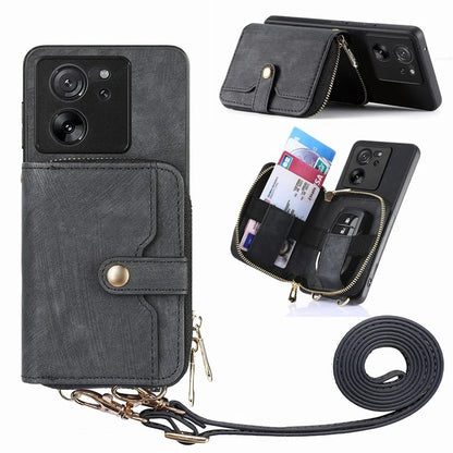 D3 For Xiaomi 13T / 13T Pro / K60 Ultra Case PU+TPU+PC Phone Cover with Zipper Wallet