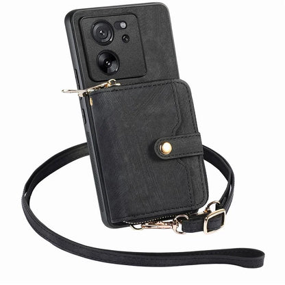 D3 For Xiaomi 13T / 13T Pro / K60 Ultra Case PU+TPU+PC Phone Cover with Zipper Wallet