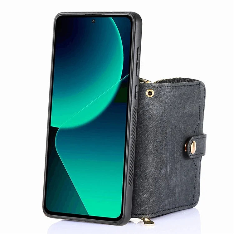 D3 For Xiaomi 13T / 13T Pro / K60 Ultra Case PU+TPU+PC Phone Cover with Zipper Wallet