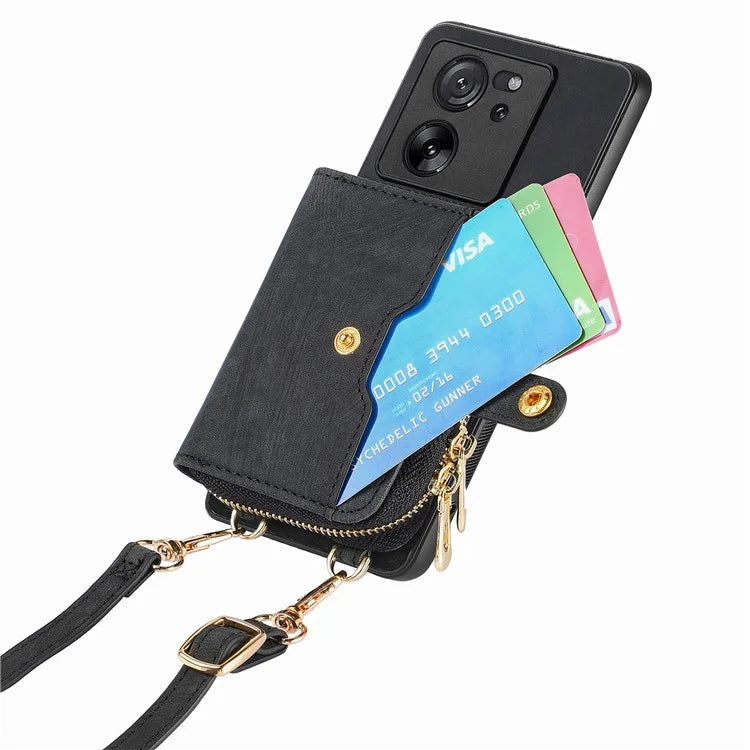 D3 For Xiaomi 13T / 13T Pro / K60 Ultra Case PU+TPU+PC Phone Cover with Zipper Wallet