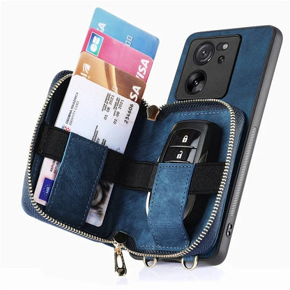D3 For Xiaomi 13T / 13T Pro / K60 Ultra Case PU+TPU+PC Phone Cover with Zipper Wallet