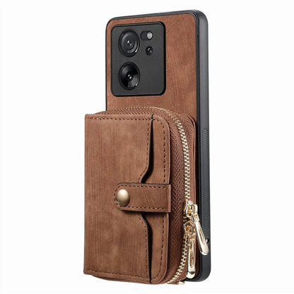 D3 For Xiaomi 13T / 13T Pro / K60 Ultra Case PU+TPU+PC Phone Cover with Zipper Wallet