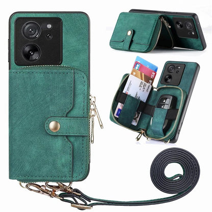 D3 For Xiaomi 13T / 13T Pro / K60 Ultra Case PU+TPU+PC Phone Cover with Zipper Wallet