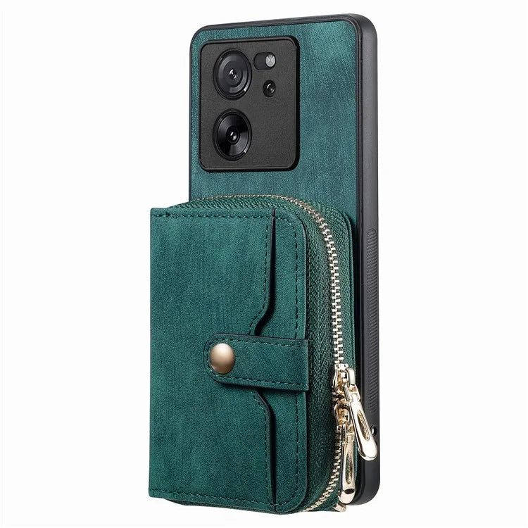 D3 For Xiaomi 13T / 13T Pro / K60 Ultra Case PU+TPU+PC Phone Cover with Zipper Wallet