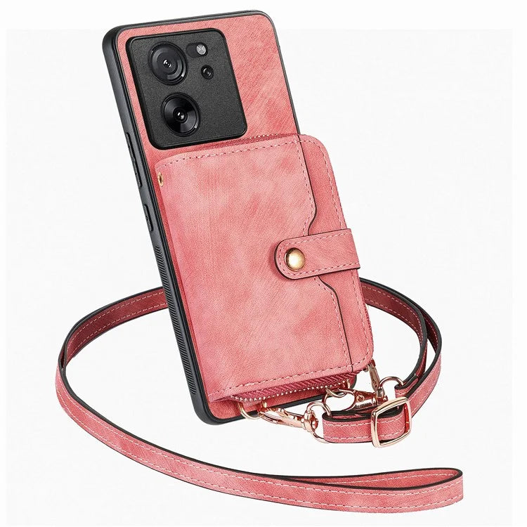 D3 For Xiaomi 13T / 13T Pro / K60 Ultra Case PU+TPU+PC Phone Cover with Zipper Wallet