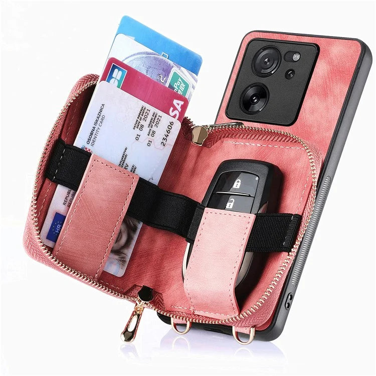 D3 For Xiaomi 13T / 13T Pro / K60 Ultra Case PU+TPU+PC Phone Cover with Zipper Wallet