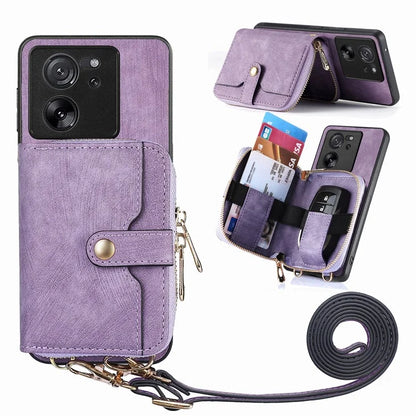 D3 For Xiaomi 13T / 13T Pro / K60 Ultra Case PU+TPU+PC Phone Cover with Zipper Wallet