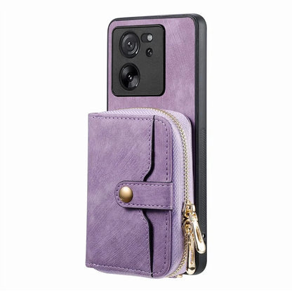 D3 For Xiaomi 13T / 13T Pro / K60 Ultra Case PU+TPU+PC Phone Cover with Zipper Wallet