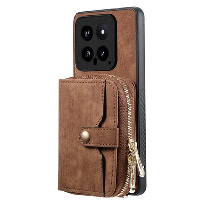 D3 For Xiaomi 14 Cell Phone Cases Leather+TPU+PC Cover with Zipper Wallet
