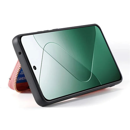 D3 For Xiaomi 14 Cell Phone Cases Leather+TPU+PC Cover with Zipper Wallet