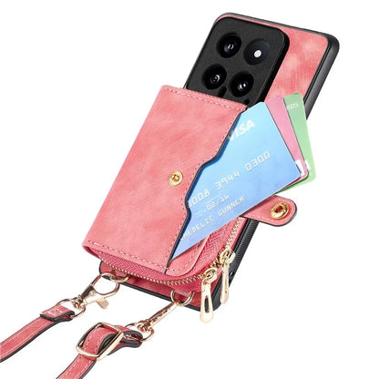 D3 For Xiaomi 14 Cell Phone Cases Leather+TPU+PC Cover with Zipper Wallet