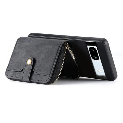 D3 for Google Pixel 7a Phone Case with Shoulder Strap Zipper Wallet Leather+PC+TPU Cover