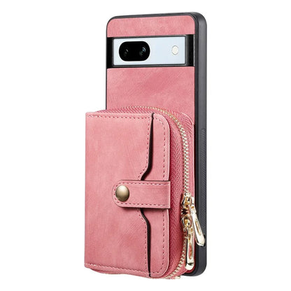 D3 for Google Pixel 7a Phone Case with Shoulder Strap Zipper Wallet Leather+PC+TPU Cover