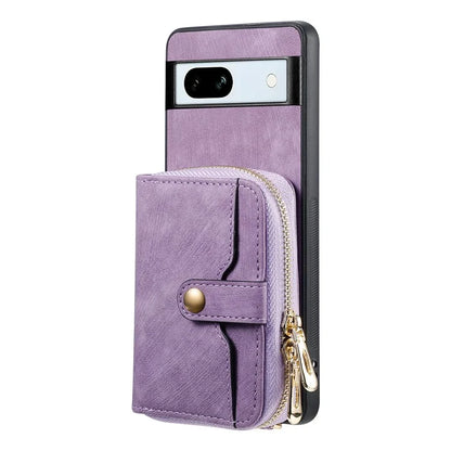 D3 for Google Pixel 7a Phone Case with Shoulder Strap Zipper Wallet Leather+PC+TPU Cover