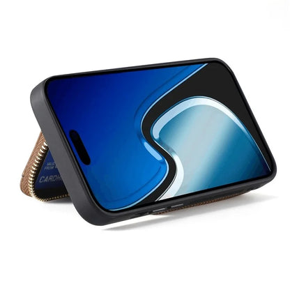 D3 for iPhone 15 Plus Crossbody Case Card Holder Kickstand Leather+PC+TPU Phone Cover